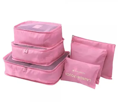 Organizador De Viaje X6 Bolsas De Almacenamiento De Equipaje Rosa