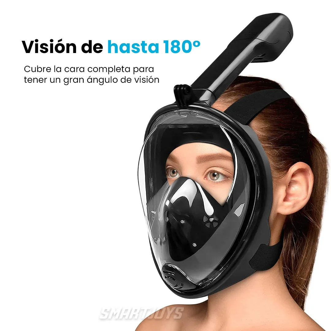 Máscara Buceo Careta Snorkel Negro 