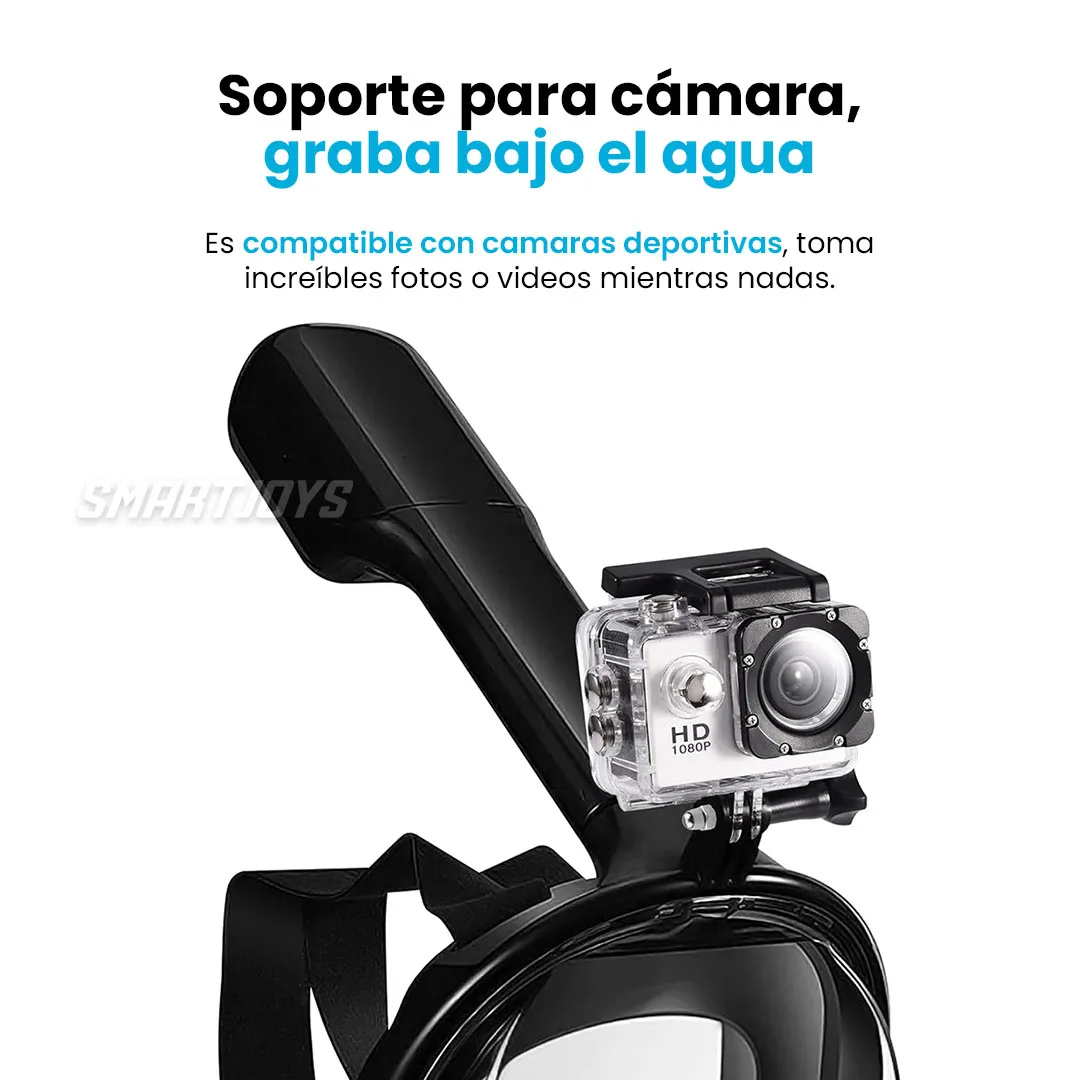 Máscara Buceo Careta Snorkel Negro 