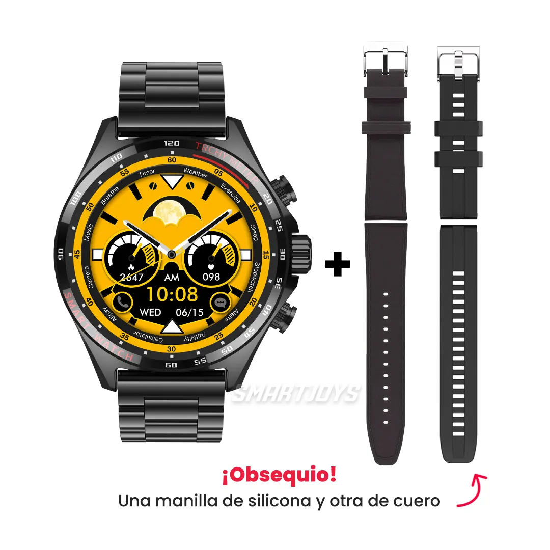 Reloj Inteligente Smartwatch  Mobulaa SK27 Original Negro Metalico + 3 Pulsos 