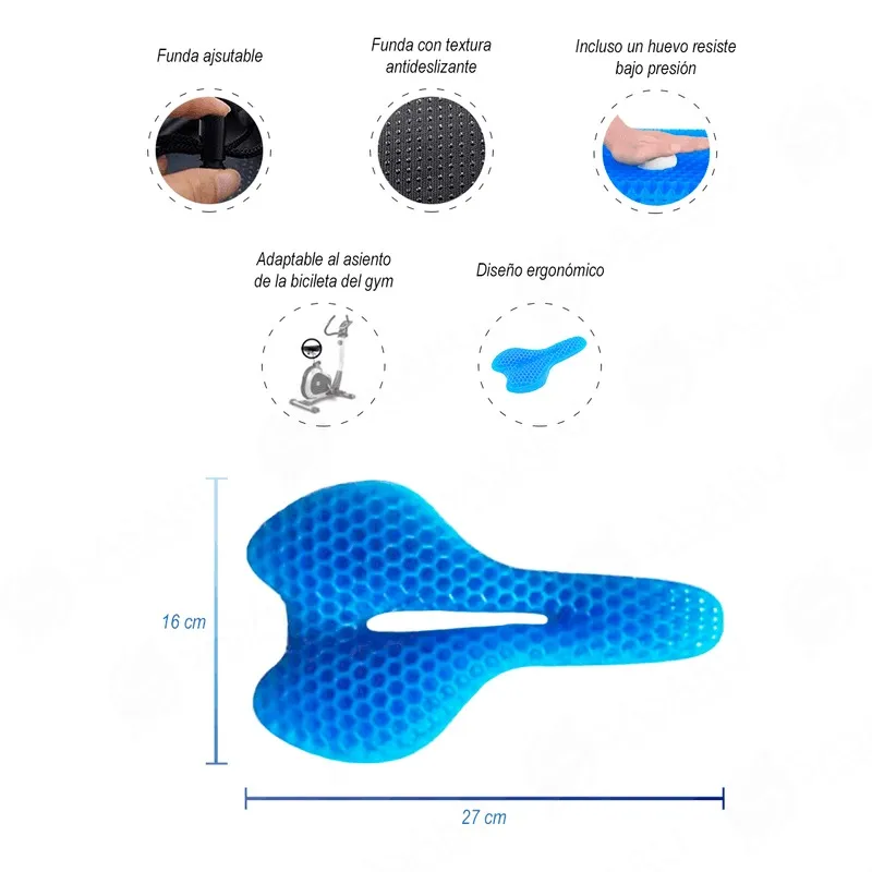 Cojín de Gel Ortopédico para Asiento de Bicicleta