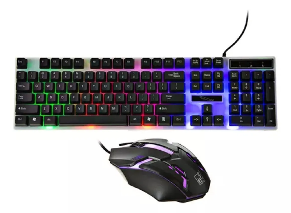 Combo Teclado Y Mouse Gamer J37 Luces Cable Rgb