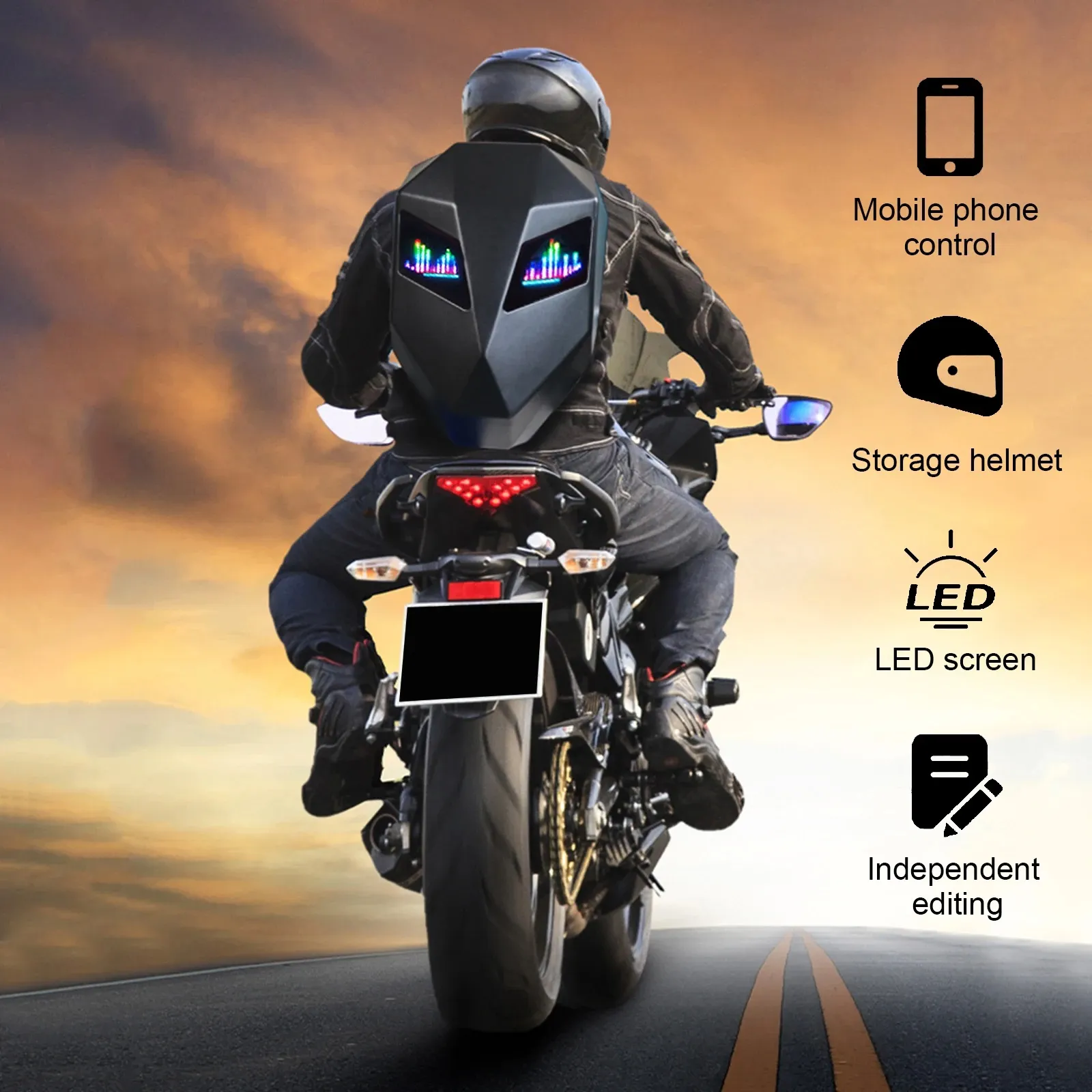 Maleta Impermeable Con Pantalla Led Personalizable Para Moto