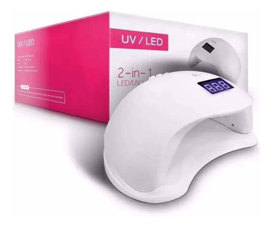 Combo Lampara Led/uv Uñas 48 Wats + Kit Pulidor 