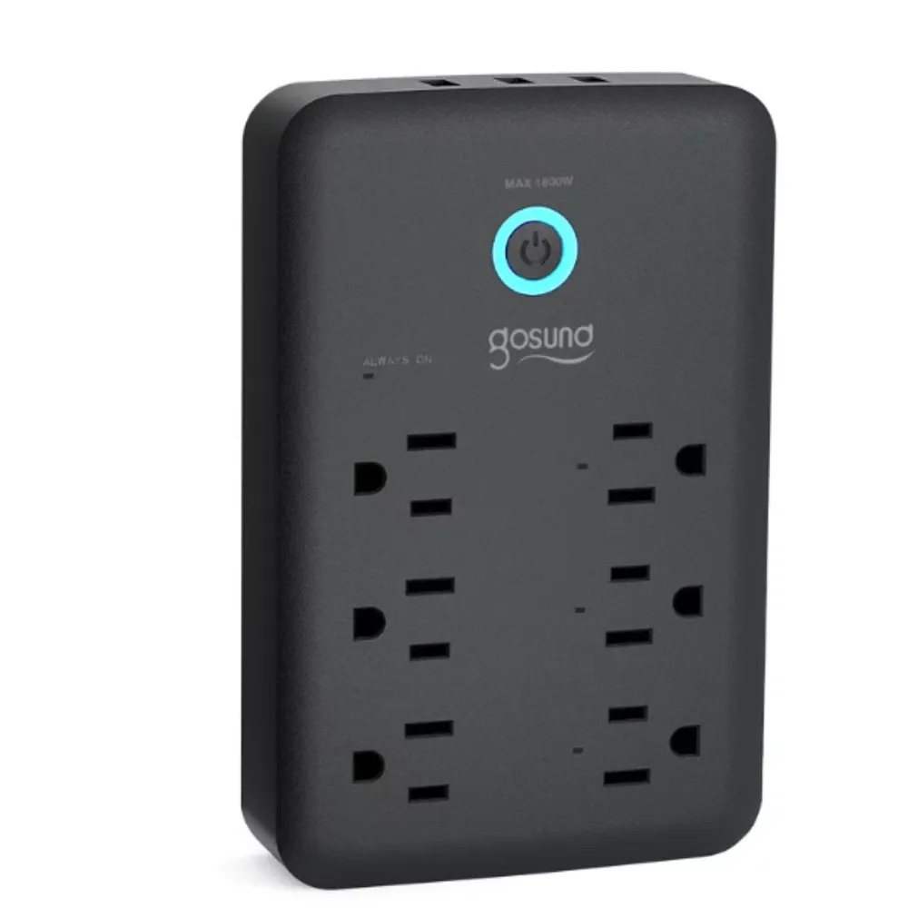 Gosund Enchufe Inteligente Multi Wifi Con Puertos Usb Negro