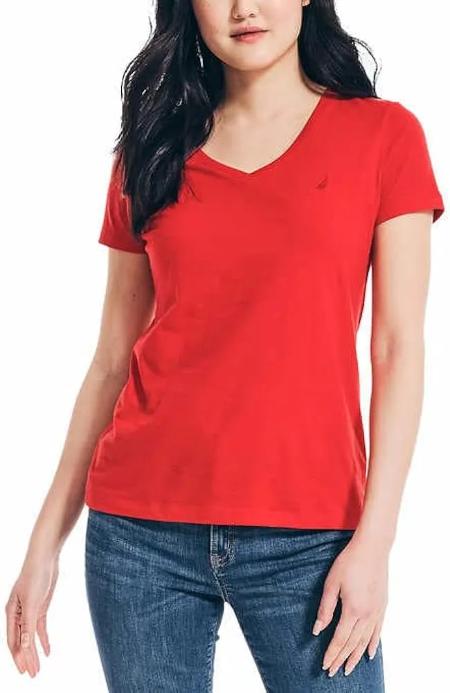 Camiseta Para Mujer Nautica Roja 