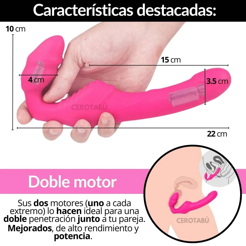 Arnés Consolador Vibrador Doble Estimulación Juguete Sexual