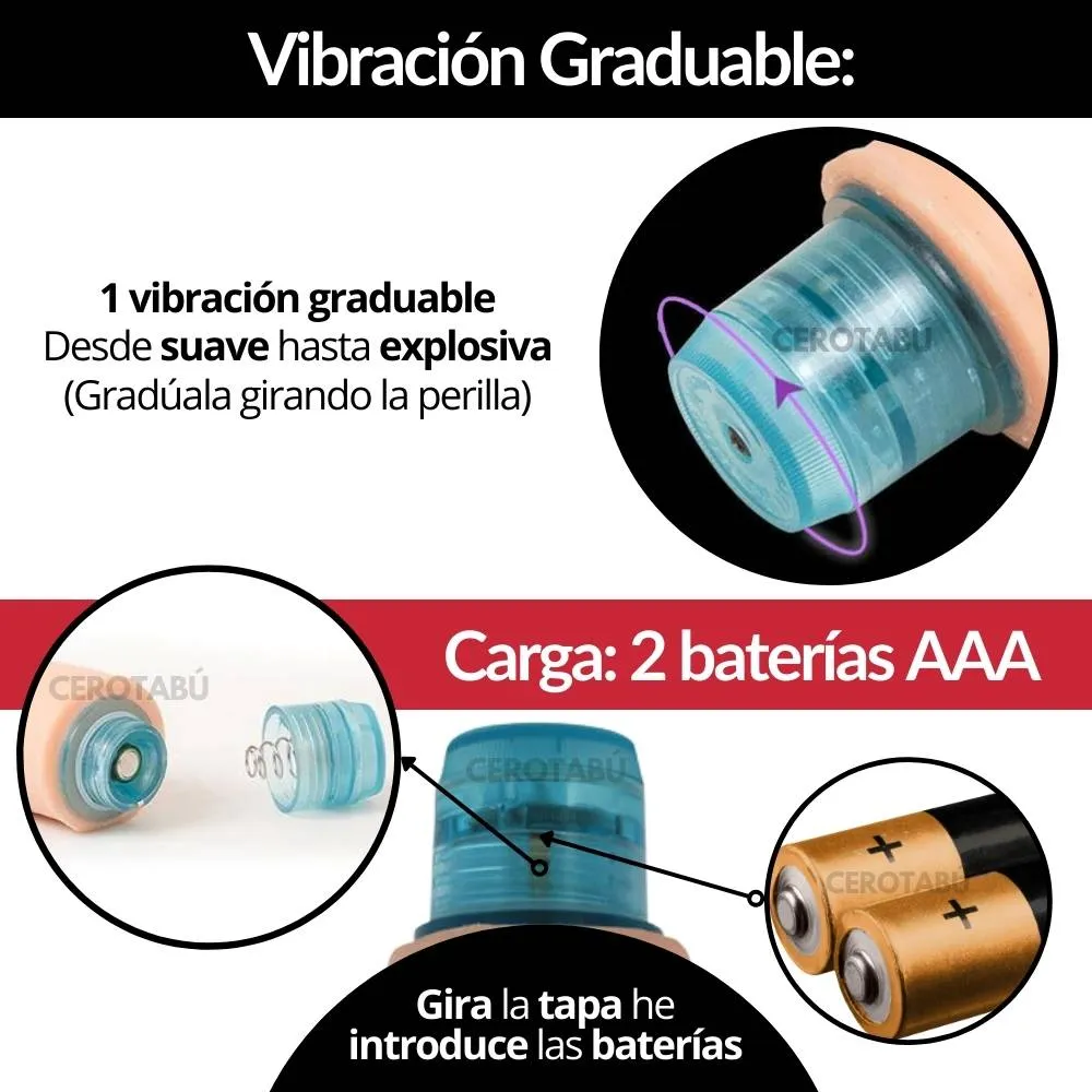 Dildo Realista Tsn E Vibración Graduable Juguete Sexual