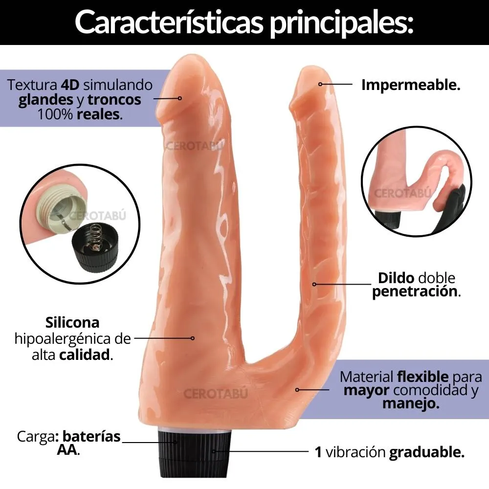 Vibrador Vaginal Anal Consolador Doble Penetración