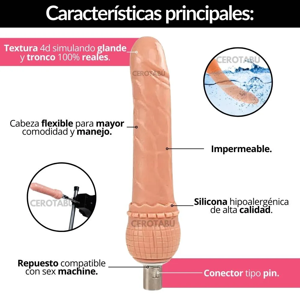 Consolador Realista Dildo Repuesto Sex Machine Skin Juguete Sexual 