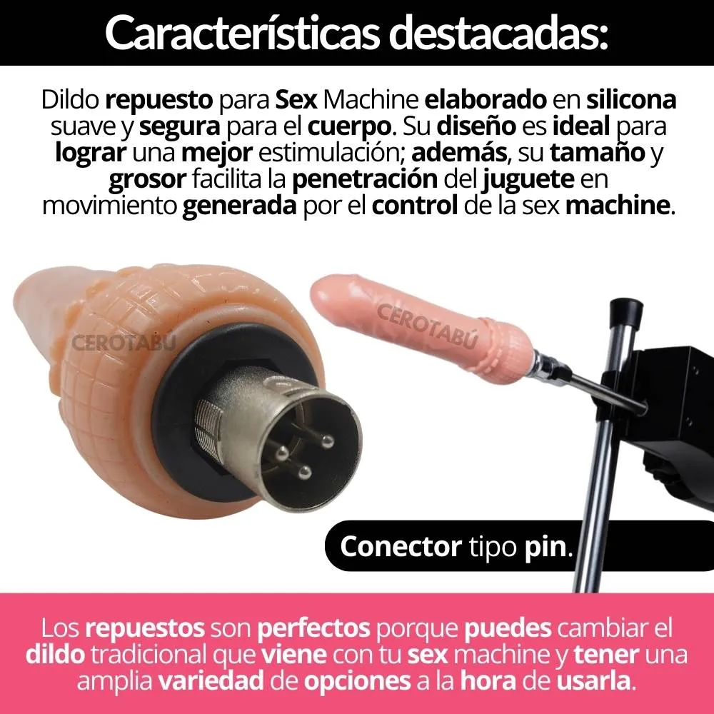 Consolador Realista Dildo Repuesto Sex Machine Skin Juguete Sexual 