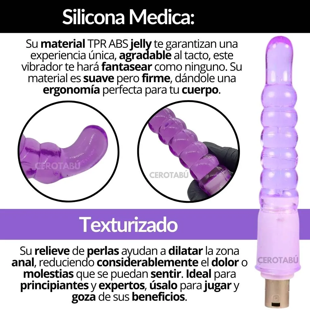 Dildo Con Relieve De Perlas Repuesto Sex Machine Juguete Sexual 