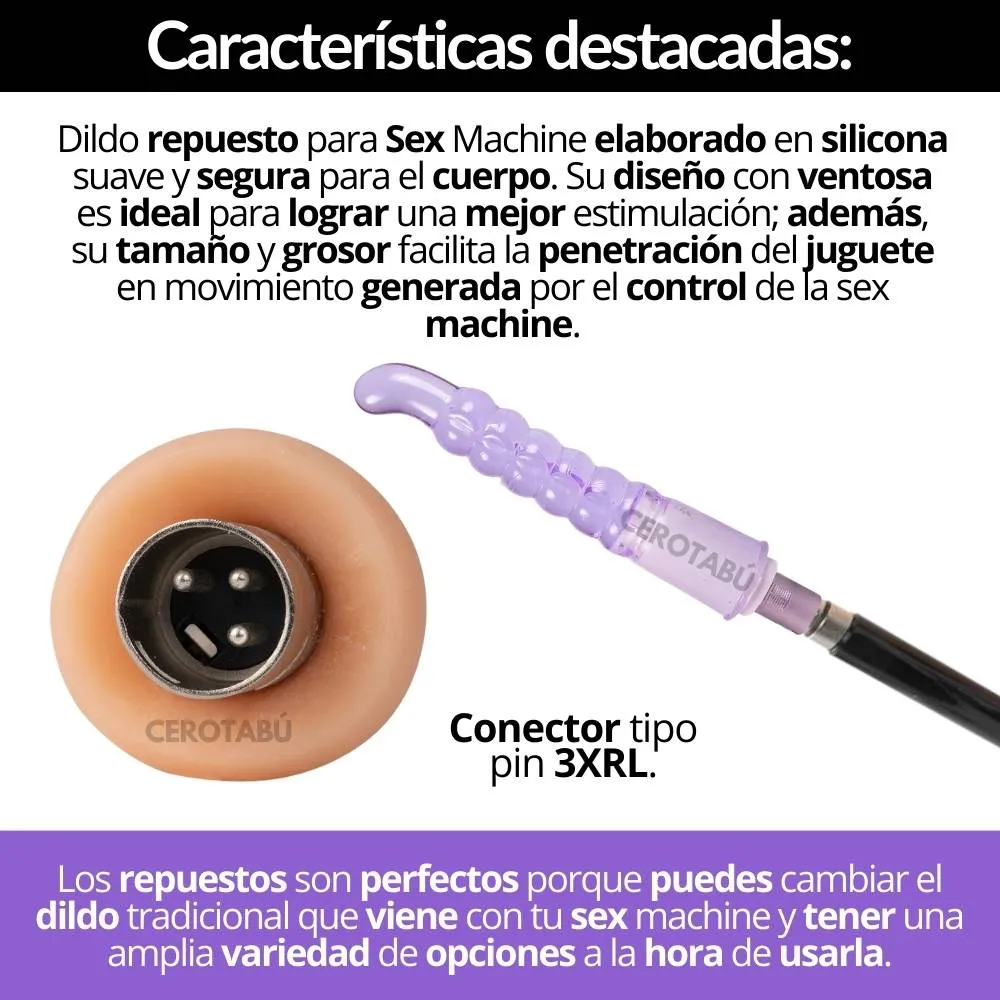 Dildo Con Relieve De Perlas Repuesto Sex Machine Juguete Sexual 