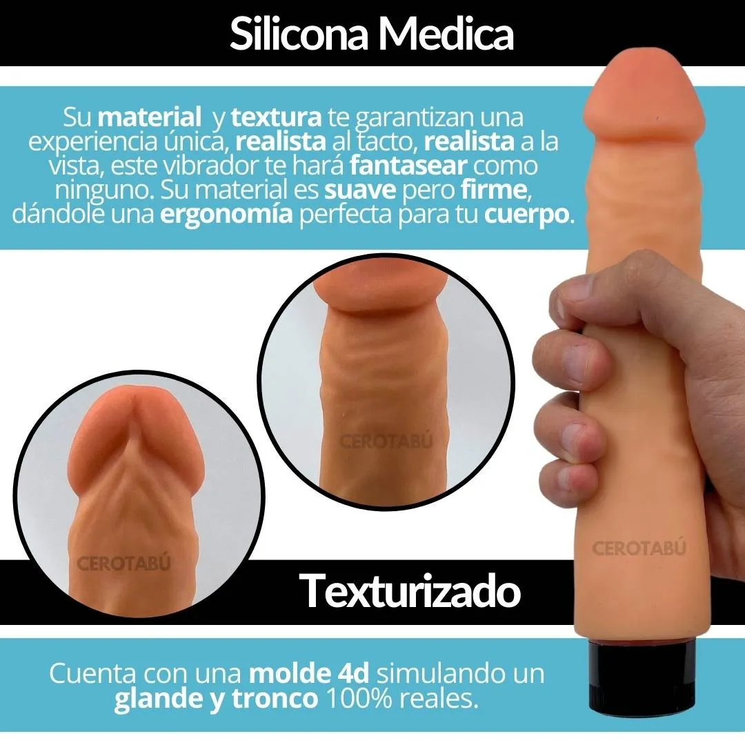 Vibrador Dildo Textura Realista Suave Luz Silicona 23cm +Grande 