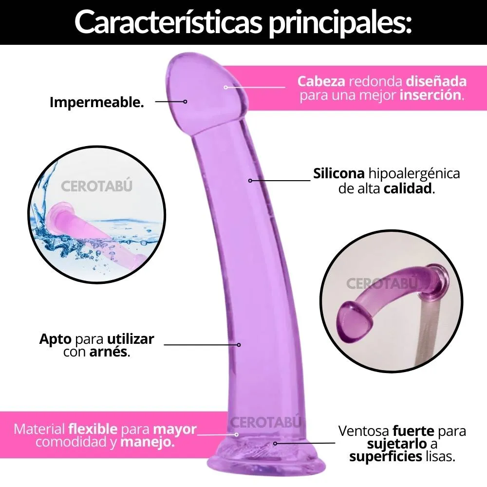 Dildo Consolador Con Chupa Compatible Con Arnes Juguete Sexual