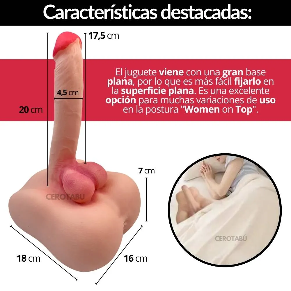 Dildo Consolador Realista Texturizado Medio Torso Unisex