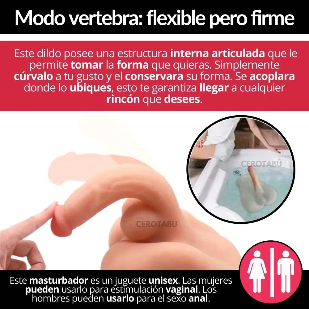 Dildo Consolador Realista Texturizado Medio Torso Unisex