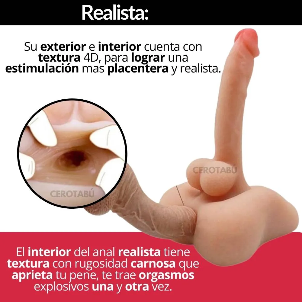 Dildo Consolador Realista Texturizado Medio Torso Unisex