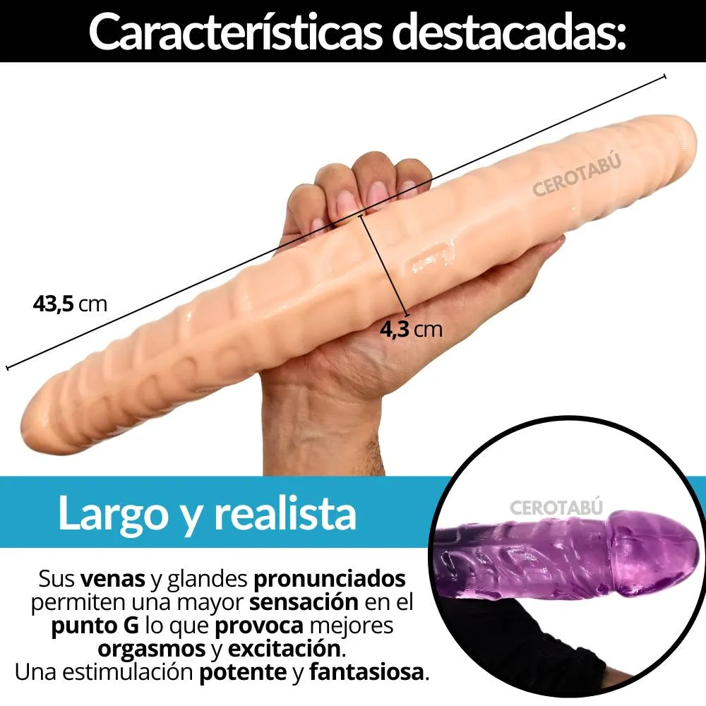 Dildo Consolador Realista Extra Grande +Grosor 43.5 cm 