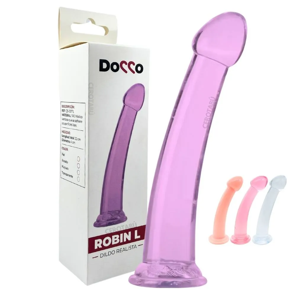 Dildo Adherente Curvo Más grande 22cm Compatible Arnés