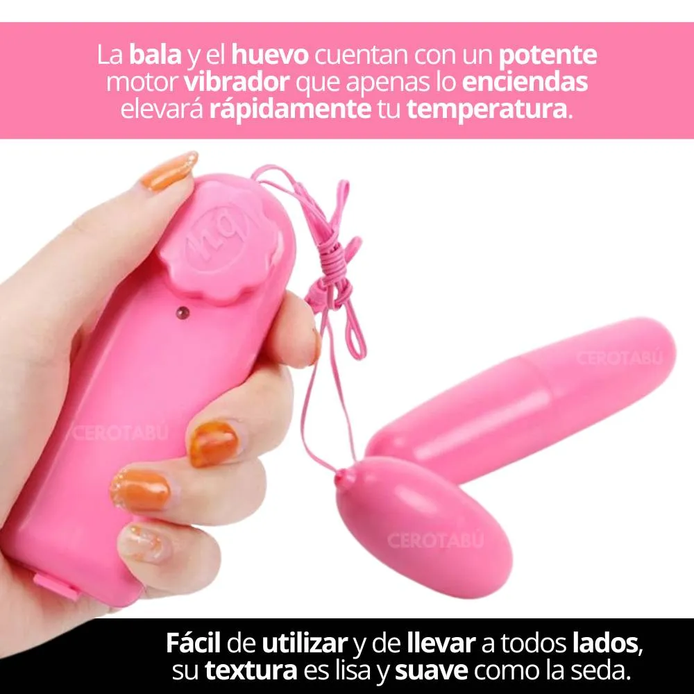 Vibrador Consolador Doble Huevo + Bala Juguete Sexual