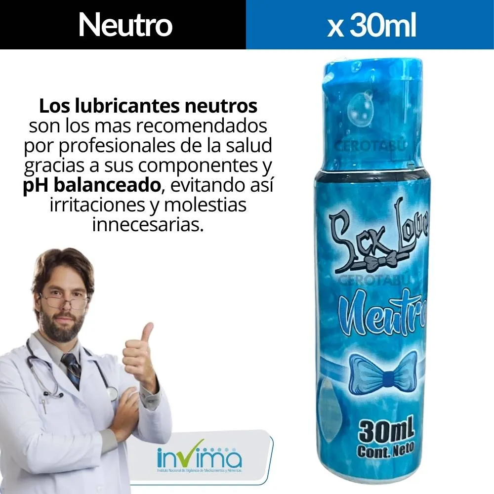 Lubricante Neutro A Base De Agua x30ml