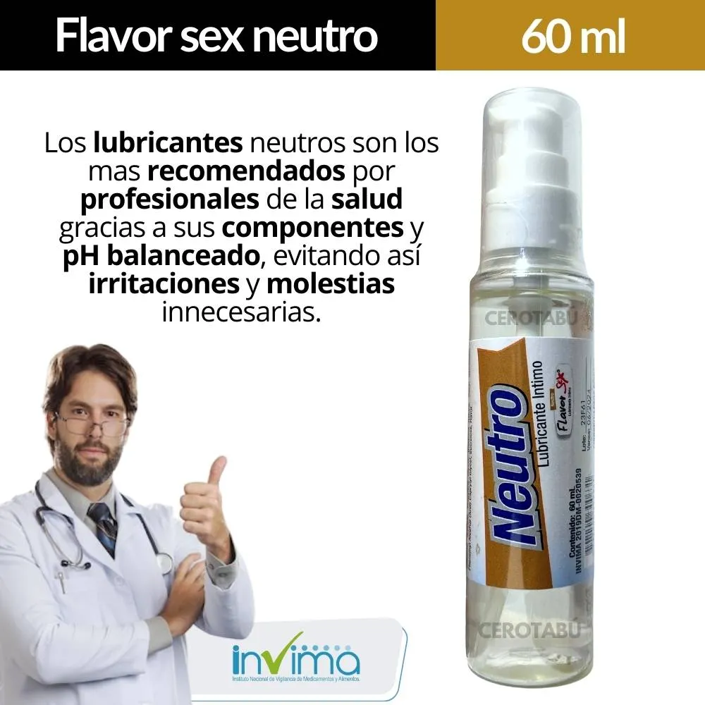 Lubricante Intimo Tipo Gel Neutro Flavor x60 mL