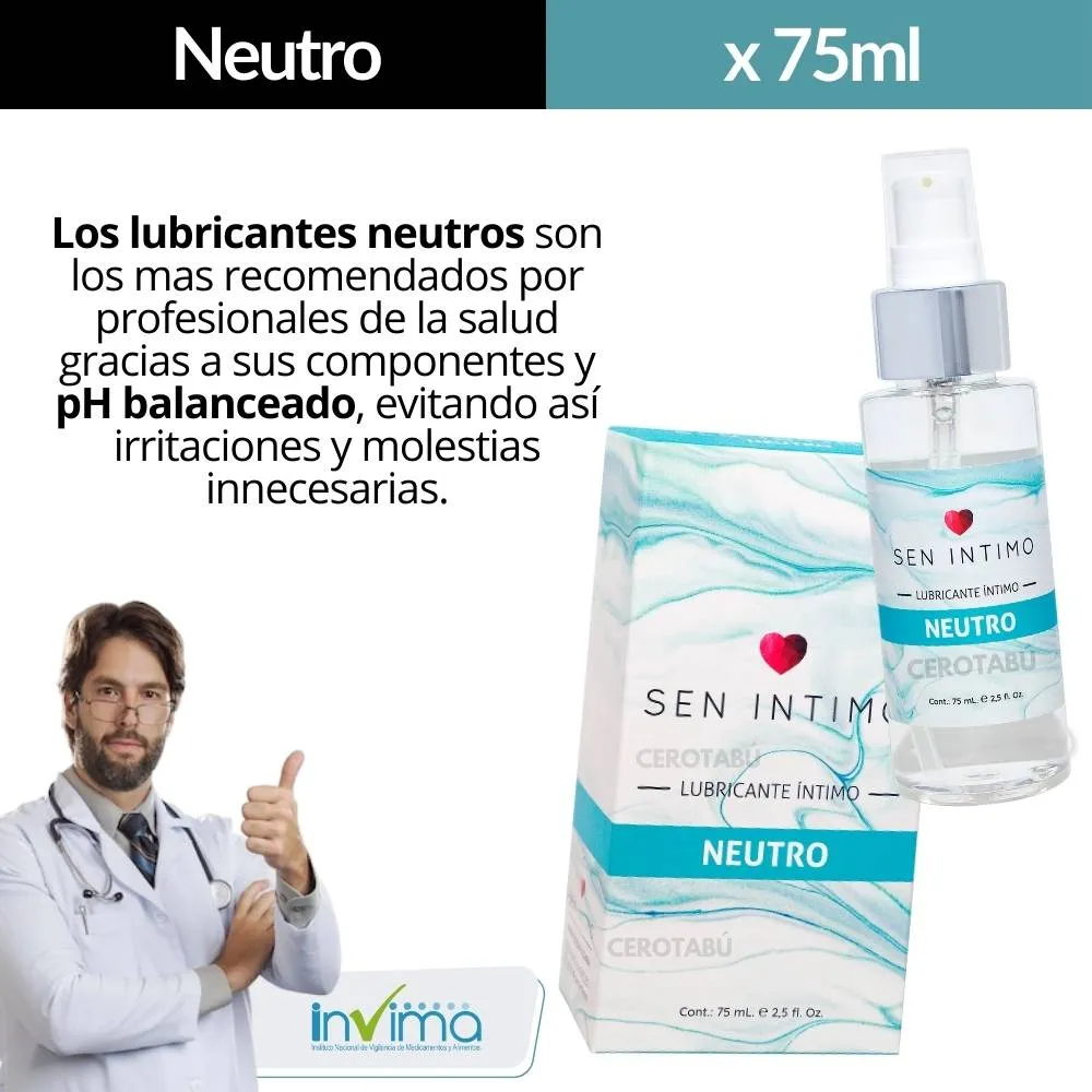 Lubricante Intimo Neutro A Base De Agua x 75ml