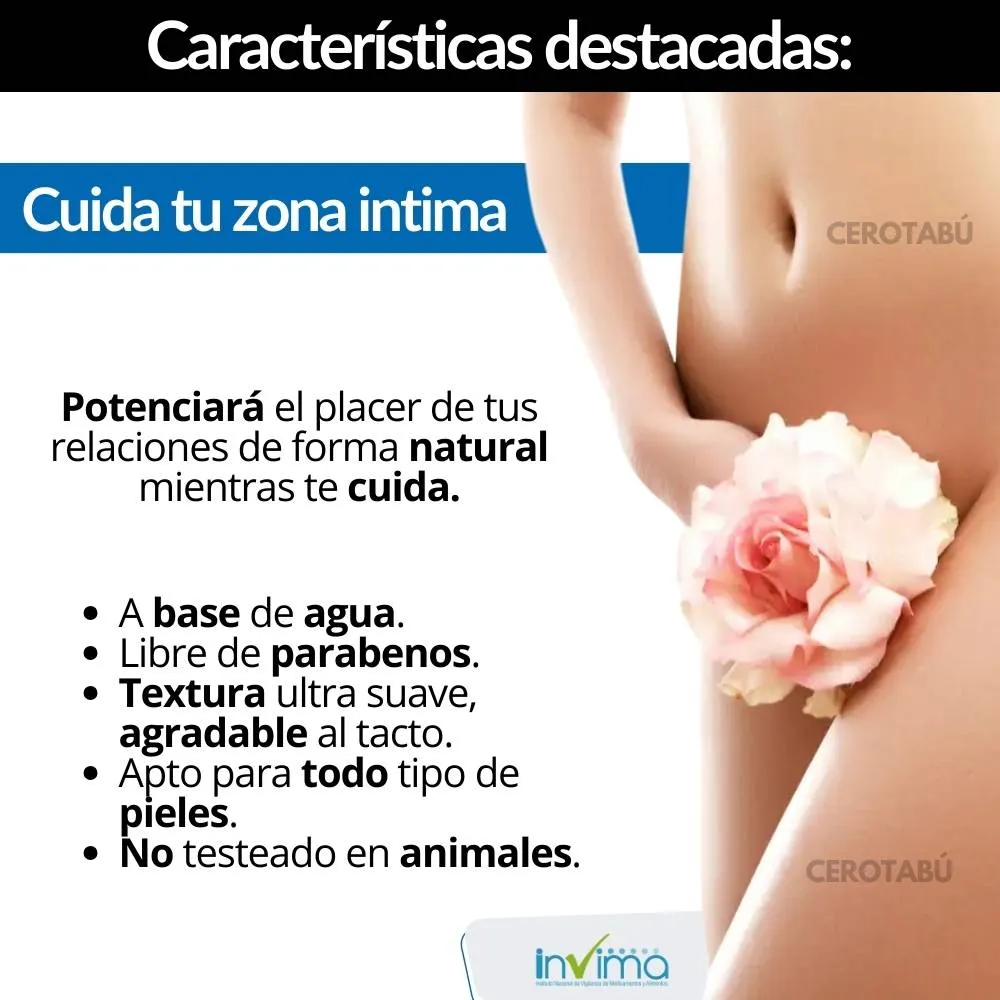 Lubricante Gel Intimo Natural A Base x 100ml De Agua 