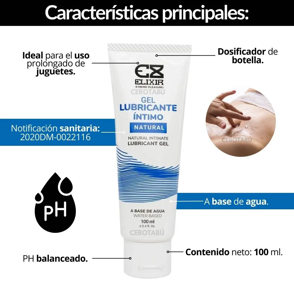 Lubricante Intimo Natural A Base De Agua Tipo Gel x 100ml