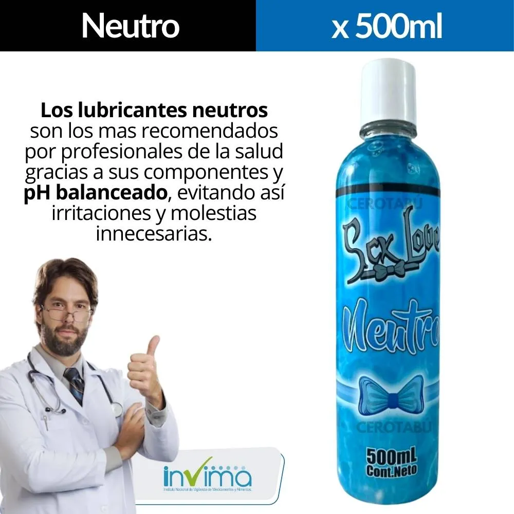 Lubricante Intimo Base De Agua Neutro x 500ml