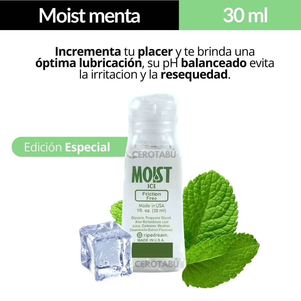 Lubricante Intimo Frio Sabor Menta Moist 30ml +contenido