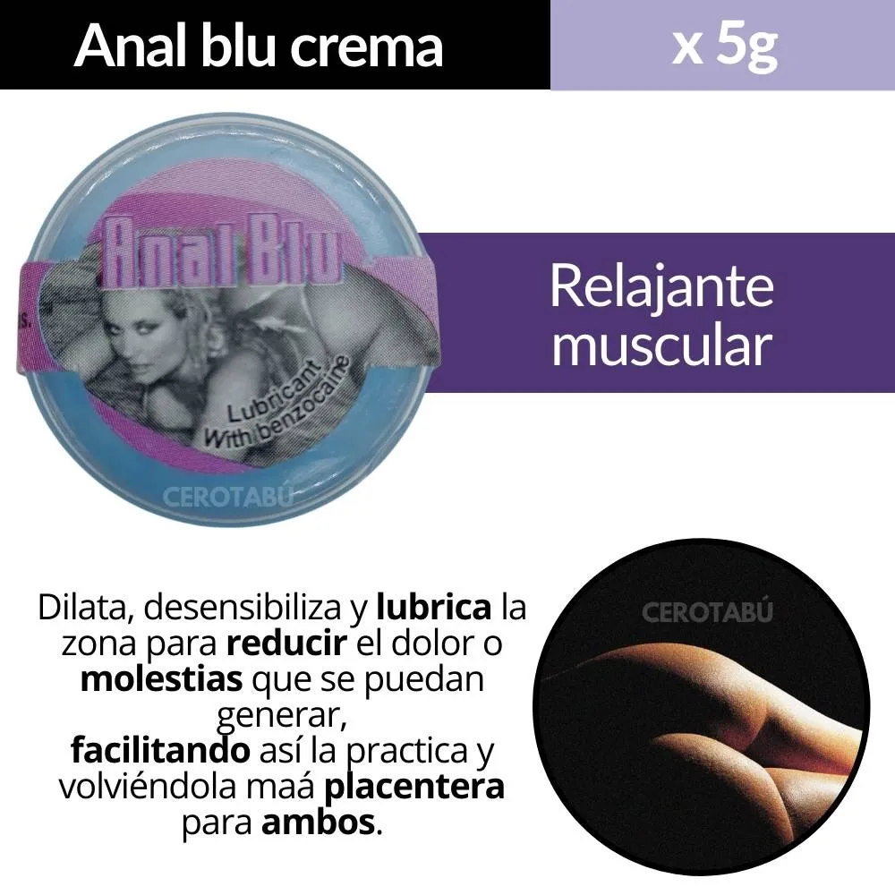 Lubricante Anal Crema Anal Blu Sexo Sin Dolor x 5g