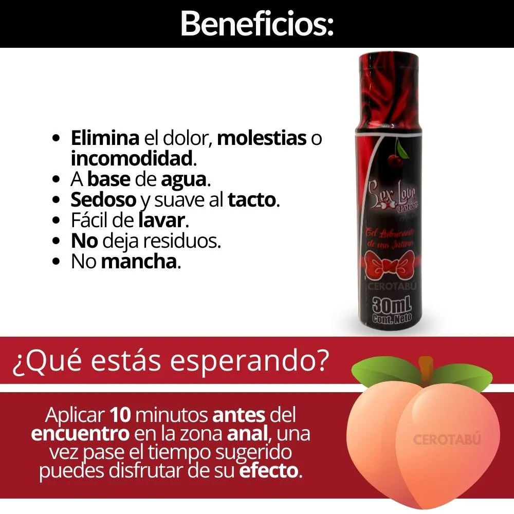 Lubricante Anal 30 ML Entume Y Dilata 