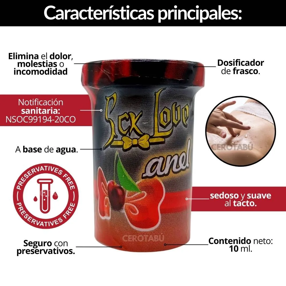 Lubricante Intimo Dilatador Anal Sex love x 10ml