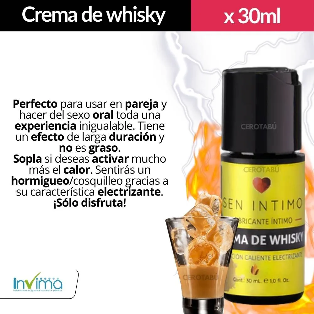 Lubricante Sensación Caliente Sen Intimo Crema De Whisky x 30ml