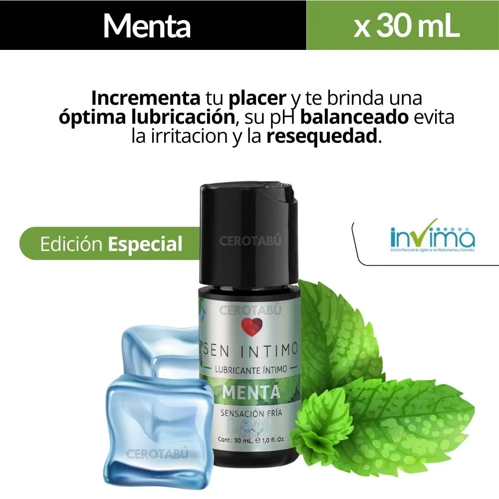 Lubricante Sabor Menta Efecto Frio Sen Intimo 30 Ml