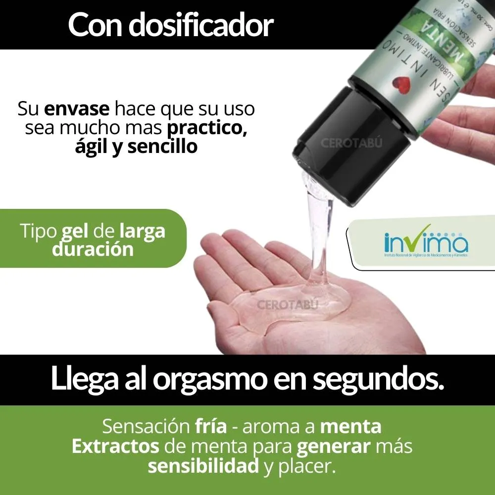 Lubricante Sabor Menta Efecto Frio Sen Intimo 30 Ml