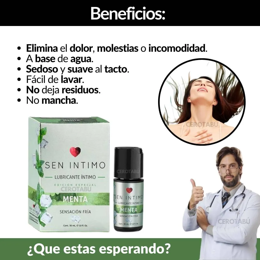 Lubricante Sabor Menta Efecto Frio Sen Intimo 30 Ml