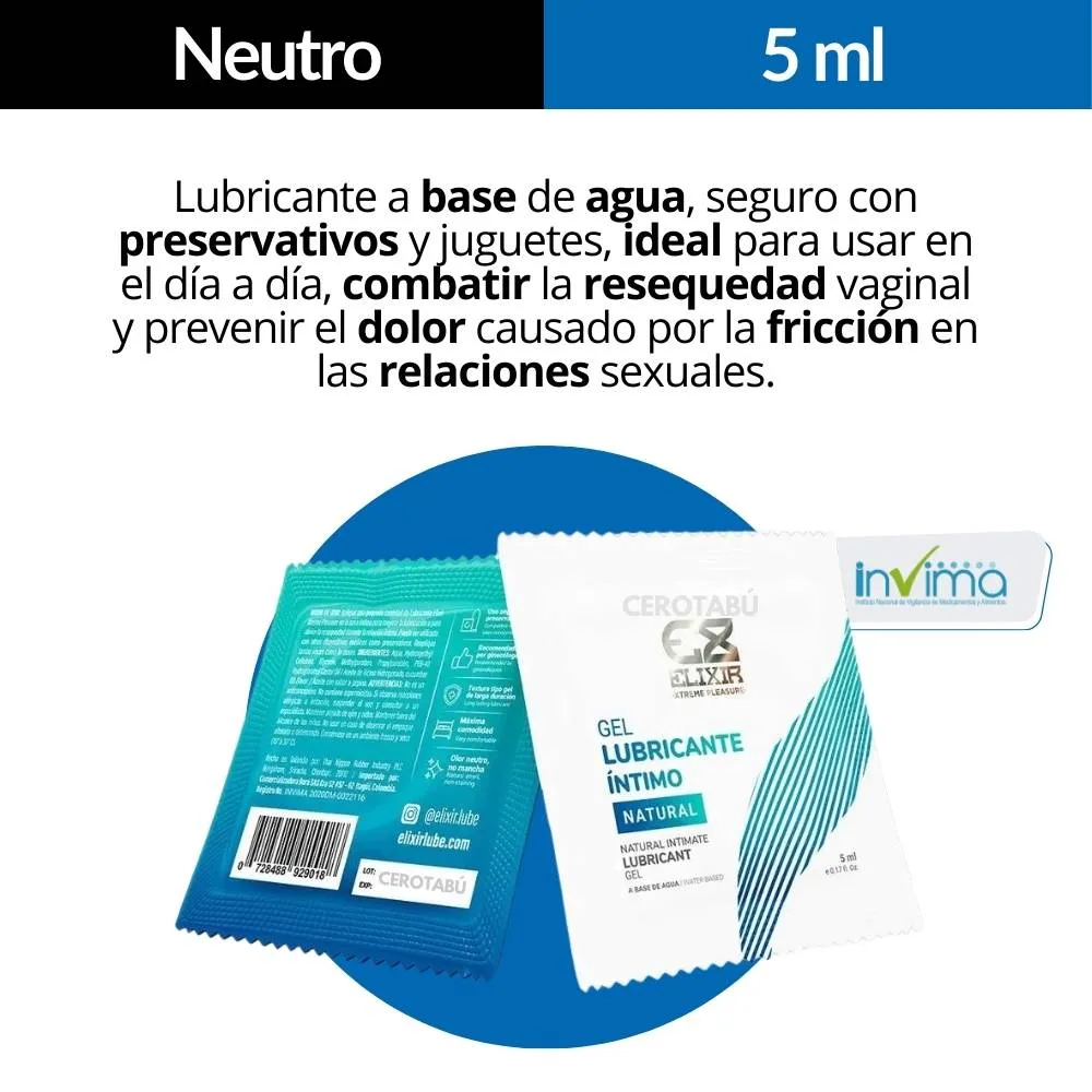 Lubricante Intimo Neutro Elixir Sachet 5 Ml