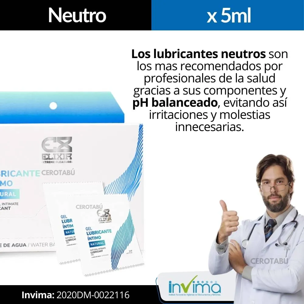 Lubricante Intimo Neutro Elixir Sachet 5 Ml