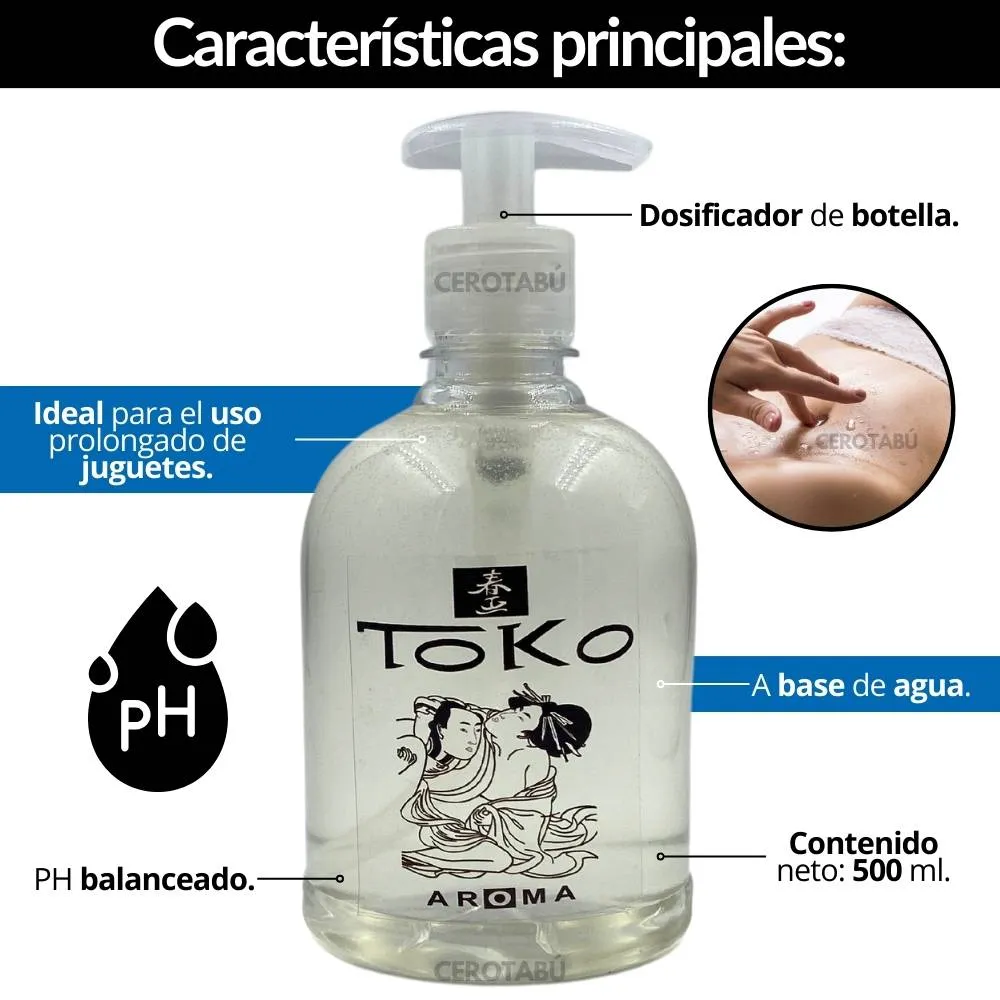 Lubricante Intimo Neutro De Agua 100% Natural Toko 500 Ml