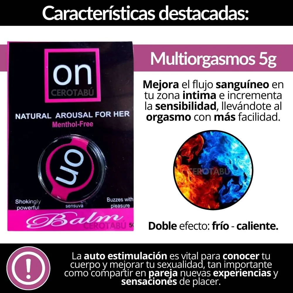 Crema Multiorgasmos On + Placer x 5g