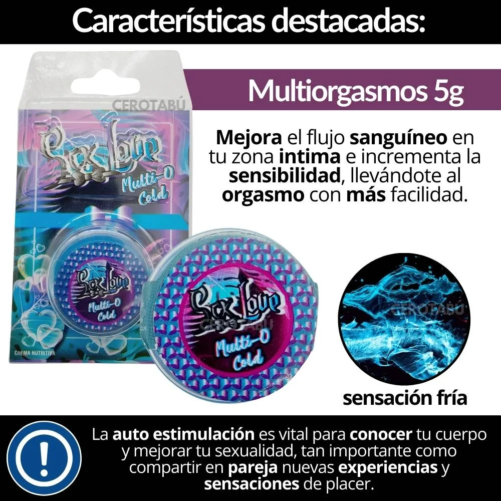 Multiorgasmos En Crema Sensación Fría x 5g 