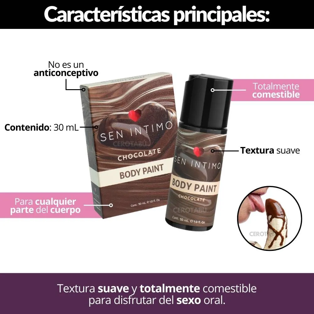 Pintura Corporal Comestible Chocolate Sen Intimo