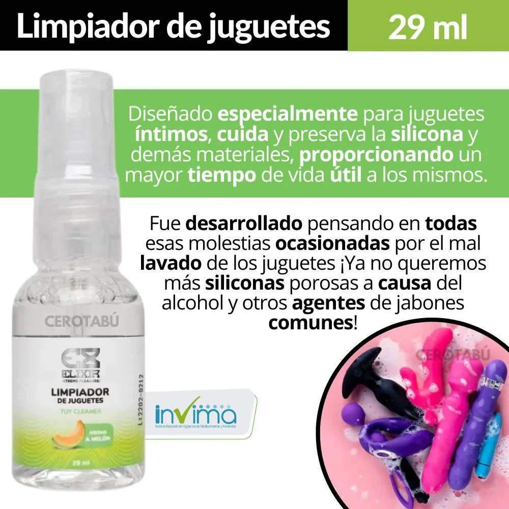 Limpiador Desinfectante De Juguetes Aroma Melón Elixir 29ml