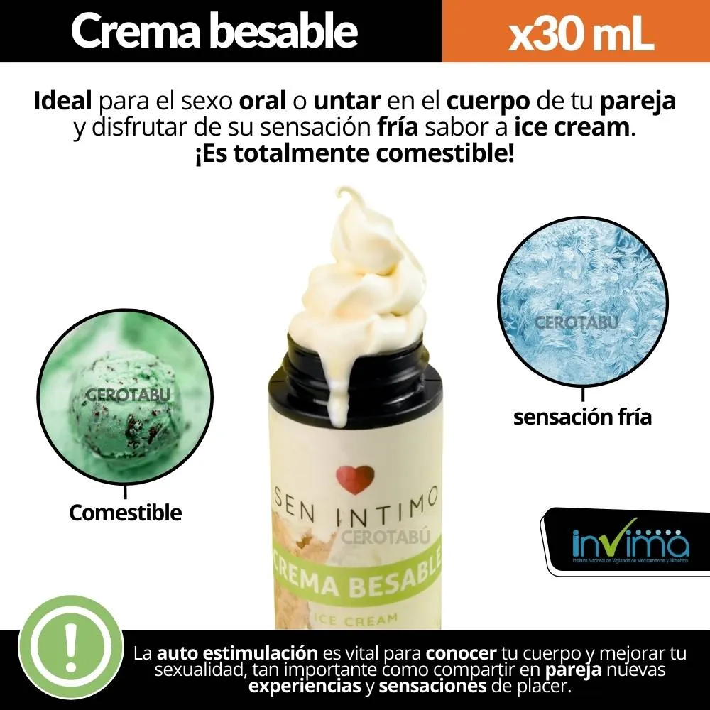 Crema Comestible Besable Ice Cream Senintimo Para Sexo Oral 30ml