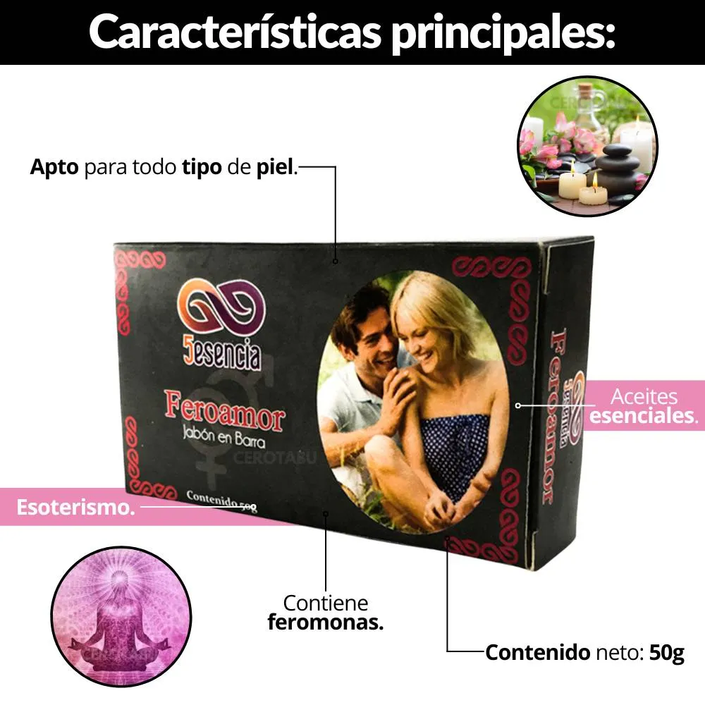 Jabón Esotérico Feroamor Con Feromonas Hidratante Natural 50g