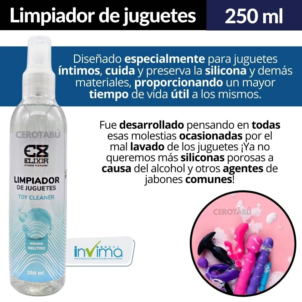 Limpiador De Juguetes Sexuales Aroma Neutro Toy Cleaner 250ml