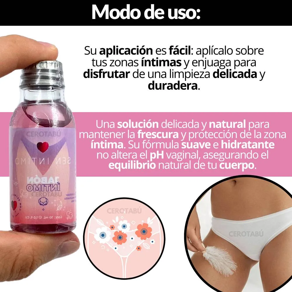 Jabón Intimo Hidratante Extractos Naturales AloeVera Manzanilla 30ML